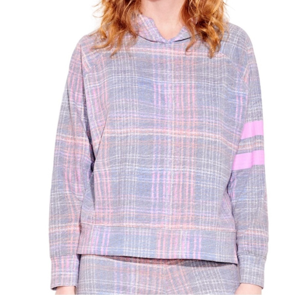 Sundry Plaid Hoodie Size 2 (medium) EUC